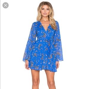 Free people LILOU PRINTED DRESS IN COBALT COMBO